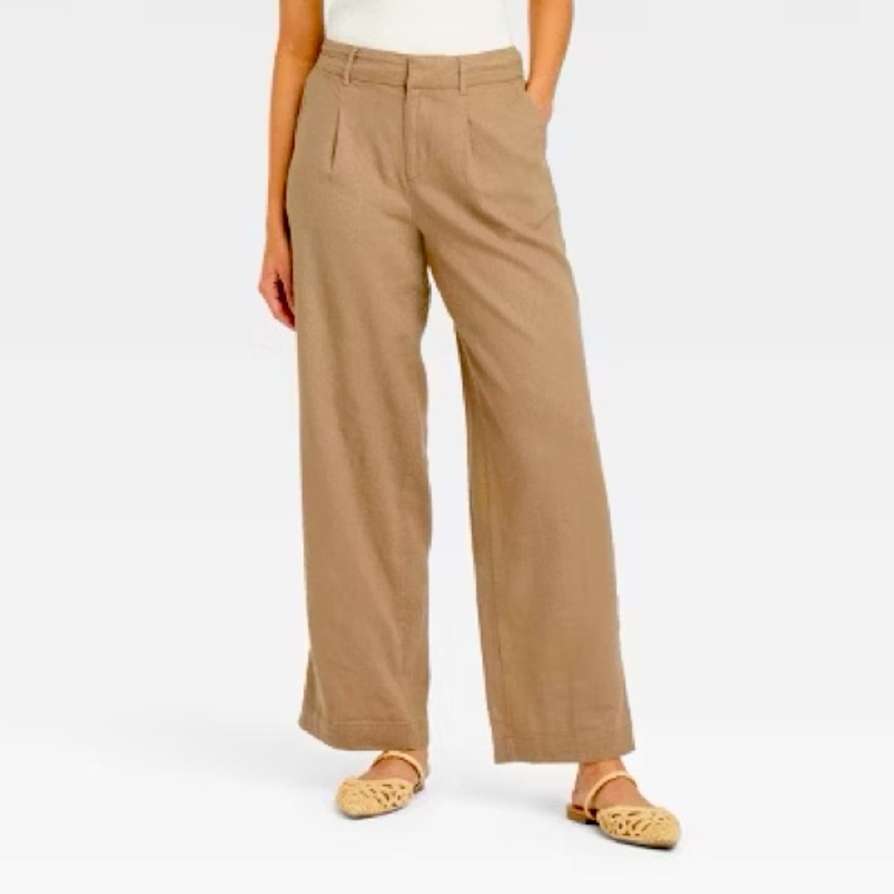 A New Day Beige Wide Leg Pants Size 12 NWT